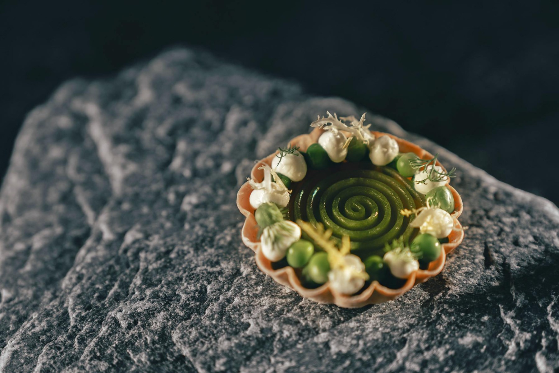 Basilikum, Ponzu und Kefir mit Tomate